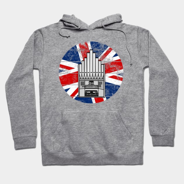 Church Organ UK Flag Britain Organist British Musician Hoodie by doodlerob